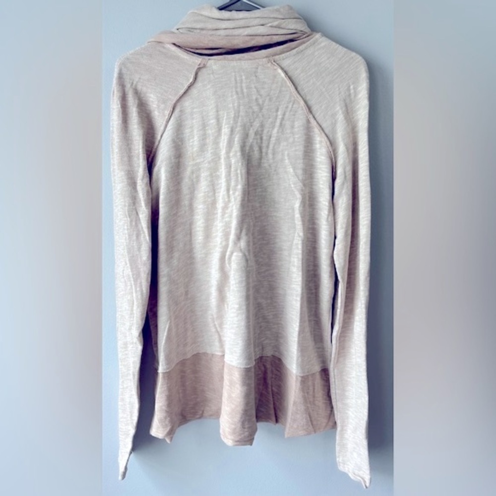 Free People Beach size XS/S Oversized Tan Cocoon cowlneck pullover long sleeve - Picture 5 of 13